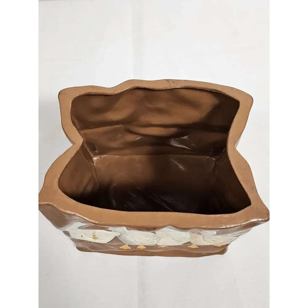 Vintage 1987 Nowell’s Ceramic Paper Bag Design Pot With Large Ducks - Picture 2 of 10